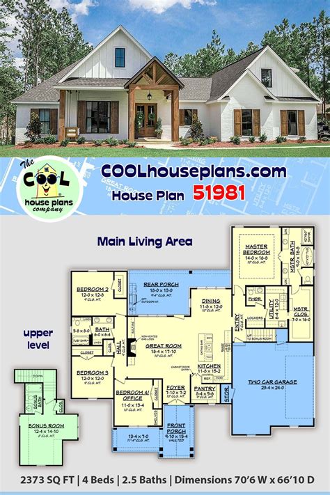 com Plan 51981 Farmhouse Style is popular in home d&233;cor with distressed finishes and rustic furniture. . 51981 house plan
